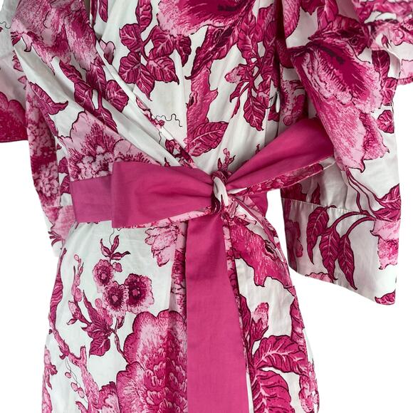 Diane von Furstenberg Annabeth Dress Willow Floral Ivory Pink DVF Size 6 - Picture 11 of 16